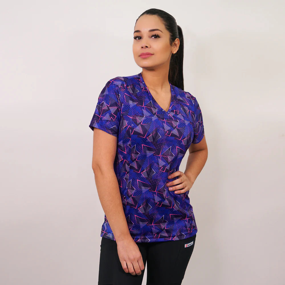Delantal clinico Mujer tela elasticada estampada.
