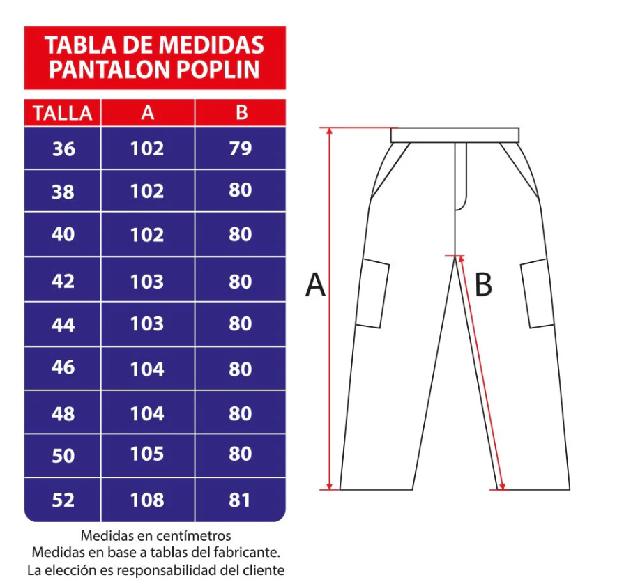 Pantalón clínico tela poplin.