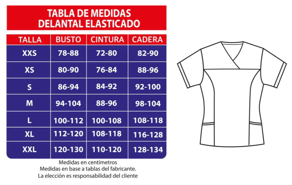 Delantal clinico Mujer tela elasticada estampada Mariposas