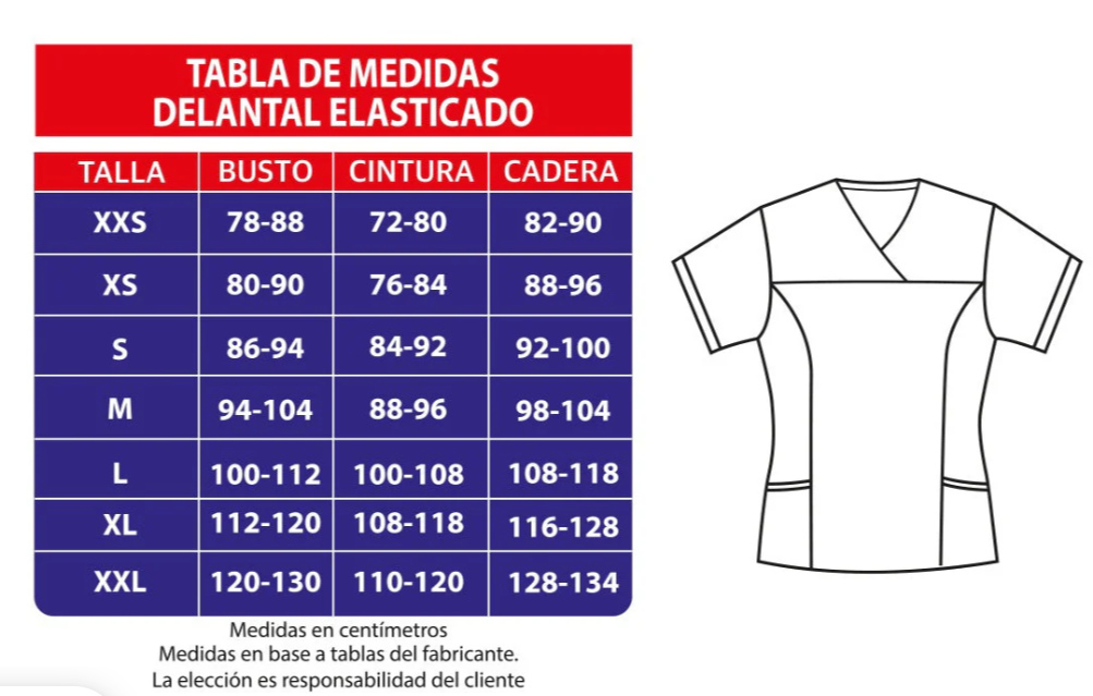 Delantal clinico Mujer tela elasticada estampada.