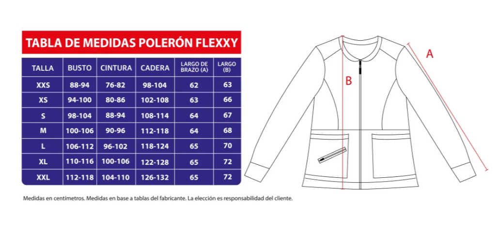 Polerón clínico Flexxy Confort - Mujer.
