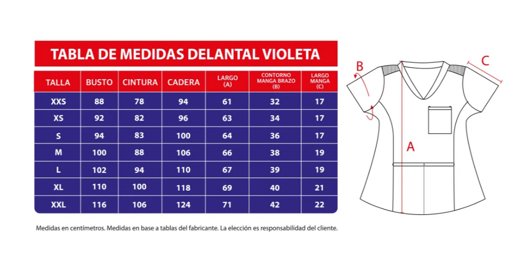 Delantal Mujer anti fluidos Violeta