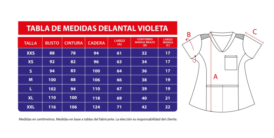Delantal Mujer anti fluidos Violeta