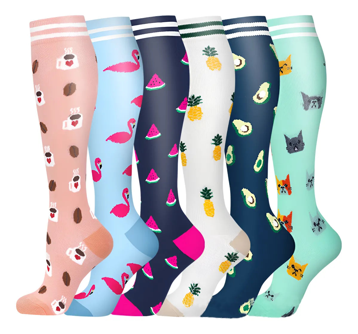 Calcetas compresivas Estampadas Unisex S/M L/XL