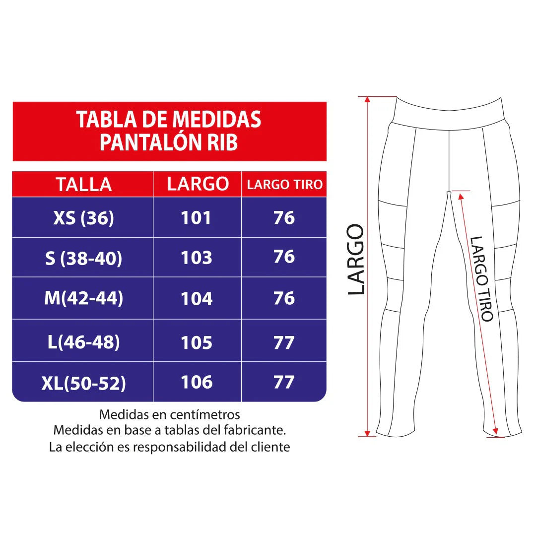 Pantalon clinico RIB  elasticada spandex  - Mujer