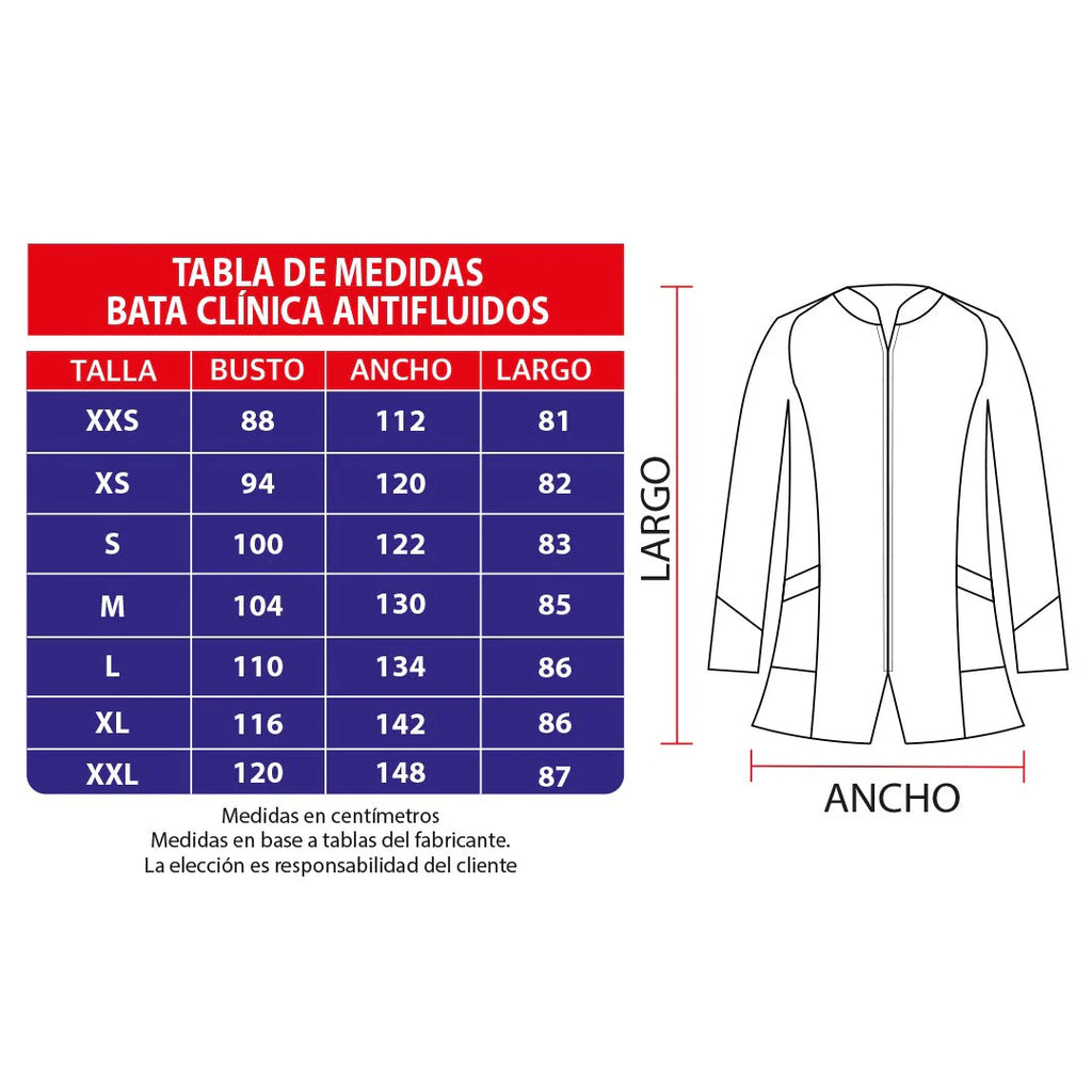 Bata clinica - Mujer tela antifluidos