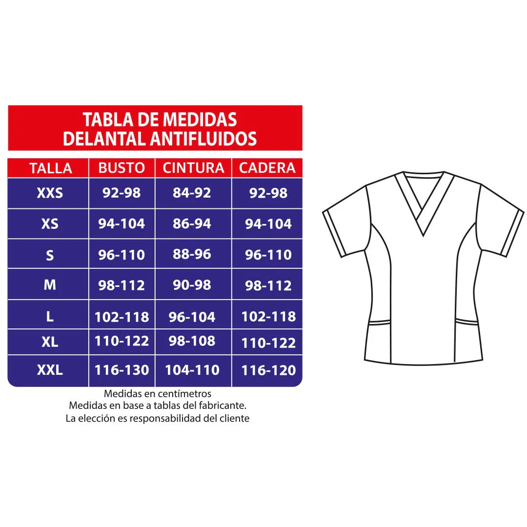 Delantal Clinico cruzado tela antifluidos - Mujer